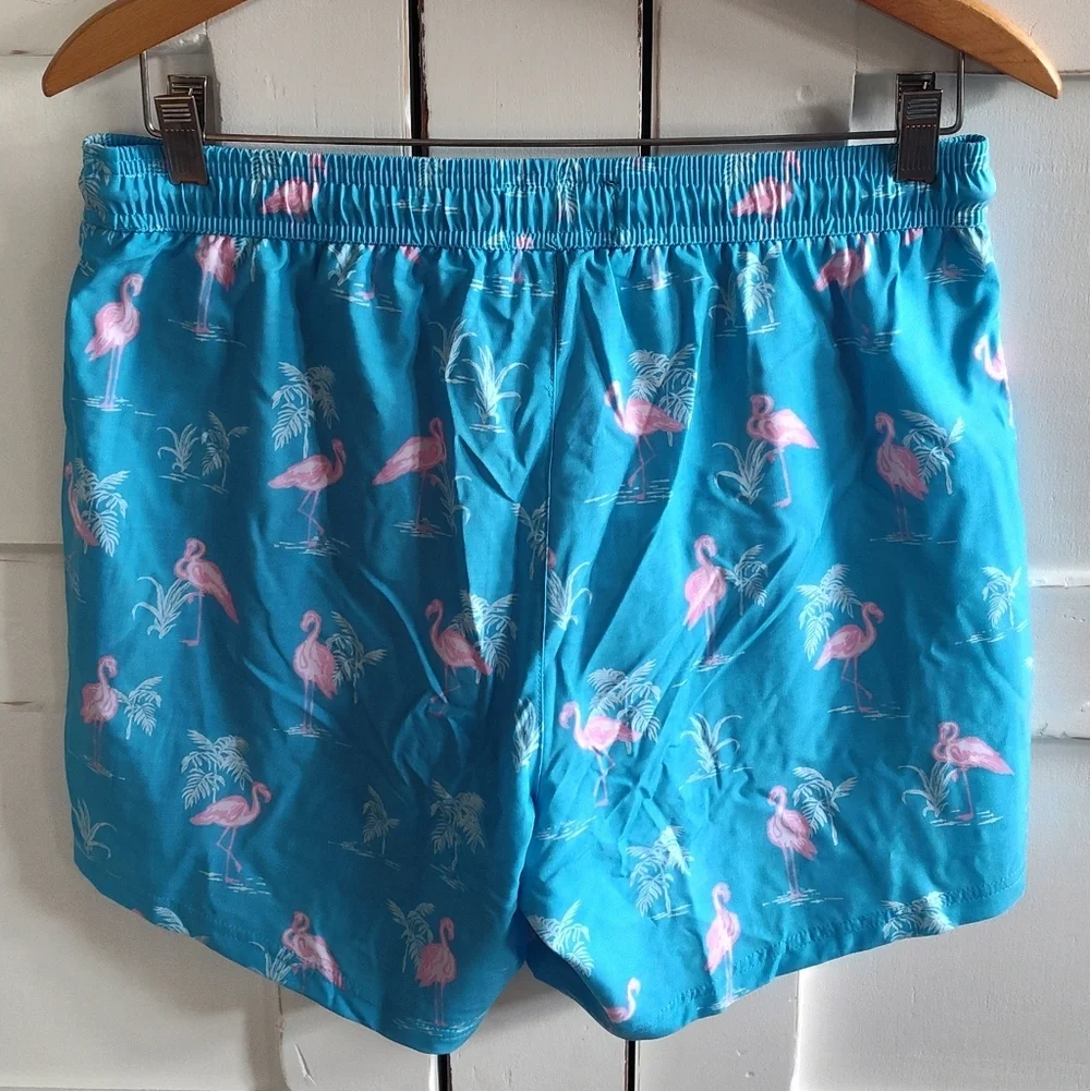 NWT Surfcuz Men's Pink & Blue Flamingo Swim Shorts | Sz Medium